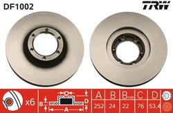 DISC FRANA TRW DF1002 - Compatibil cu OPEL, RENAULT, VAUXHALL