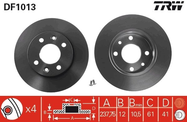 DISC FRANA TRW DF1013 - Compatibil cu DACIA, RENAULT