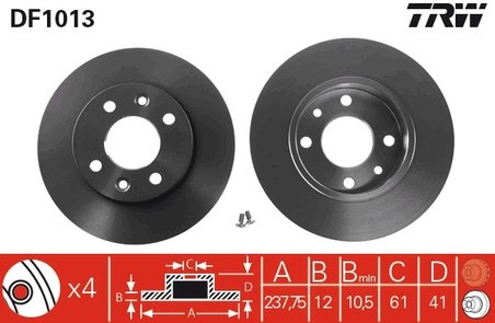 DISC FRANA TRW DF1013 - Compatibil cu DACIA, RENAULT