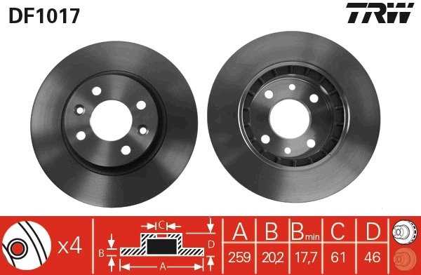 Disc frana TRW DF1017