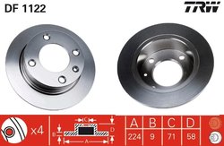 DISC FRANA TRW DF1122 - Compatibil cu CITROEN