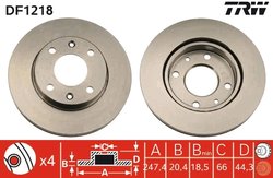 DISC FRANA TRW DF1218 - Compatibil cu CITROEN, PEUGEOT