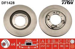 DISC FRANA TRW DF1428 - Compatibil cu HYUNDAI