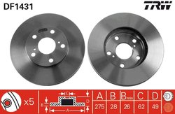 DISC FRANA TRW DF1431 - Compatibil cu HOLDEN, LEXUS, TOYOTA