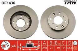DISC FRANA TRW DF1436 - Compatibil cu HONDA, SEAT