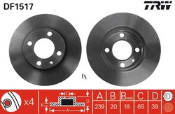 DISC FRANA TRW DF1517 - Compatibil cu AUDI, SEAT, VW, VW (SVW)