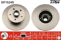 Disc frana TRW DF1524S