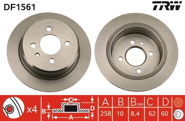 DISC FRANA TRW DF1561 - Compatibil cu BMW