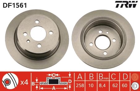 DISC FRANA TRW DF1561 - Compatibil cu BMW