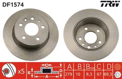 DISC FRANA TRW DF1574 - Compatibil cu MERCEDES-BENZ