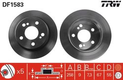 DISC FRANA TRW DF1583 - Compatibil cu MERCEDES-BENZ
