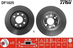 DISC FRANA TRW DF1625 - Compatibil cu CHEVROLET, DAEWOO, LOTUS, OPEL, VAUXHALL