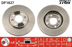 DISC FRANA TRW DF1627 - Compatibil cu SAAB
