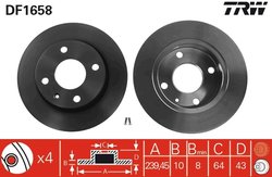 DISC FRANA TRW DF1658 - Compatibil cu FORD