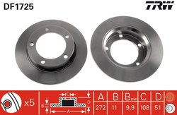 DISC FRANA TRW DF1725 - Compatibil cu CHEVROLET, LADA