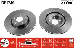 DISC FRANA TRW DF1749 - Compatibil cu ALFA ROMEO, FIAT, LANCIA, OPEL, VAUXHALL