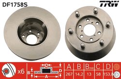 DISC FRANA TRW DF1758S - Compatibil cu IVECO