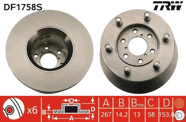 Disc frana TRW DF1758S