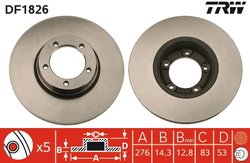 DISC FRANA TRW DF1826 - Compatibil cu LDV