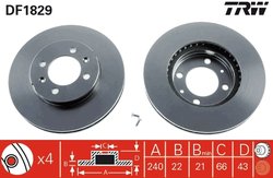 DISC FRANA TRW DF1829 - Compatibil cu AUSTIN, MG, RELIANT, ROVER