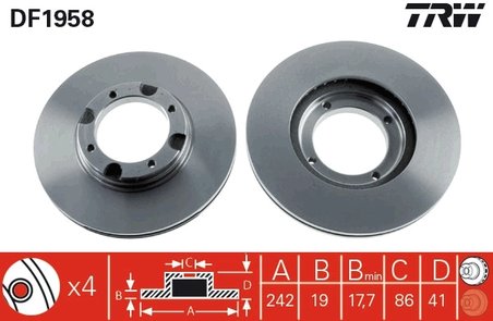 DISC FRANA TRW DF1958 - Compatibil cu HYUNDAI