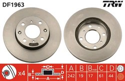 DISC FRANA TRW DF1963 - Compatibil cu ACURA, HONDA