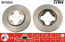DISC FRANA TRW DF2024 - Compatibil cu HONDA, ROVER