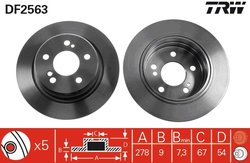DISC FRANA TRW DF2563 - Compatibil cu MERCEDES-BENZ