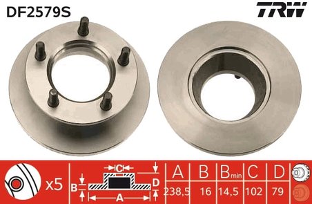 Disc frana TRW DF2579S