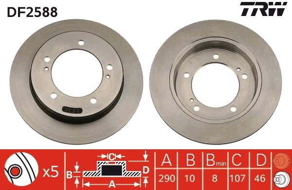 DISC FRANA TRW DF2588 - Compatibil cu GEO, SUZUKI