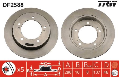 DISC FRANA TRW DF2588 - Compatibil cu GEO, SUZUKI