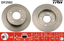 DISC FRANA TRW DF2592 - Compatibil cu FORD AUSTRALIA, NISSAN