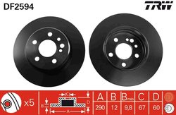 DISC FRANA TRW DF2594 - Compatibil cu MERCEDES-BENZ
