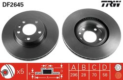 DISC FRANA TRW DF2645 - Compatibil cu OPEL, VAUXHALL