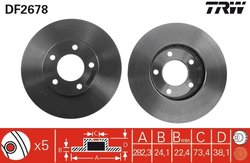 DISC FRANA TRW DF2678 - Compatibil cu CHRYSLER, DODGE