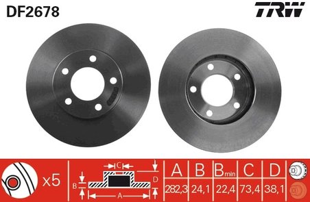 DISC FRANA TRW DF2678 - Compatibil cu CHRYSLER, DODGE