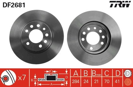 DISC FRANA TRW DF2681 - Compatibil cu OPEL, SAAB, VAUXHALL