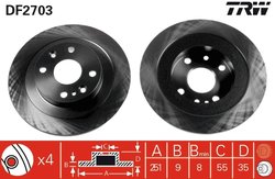 DISC FRANA TRW DF2703 - Compatibil cu EUNOS, FORD ASIA & OCEANIA, FORD AUSTRALIA, FORD USA, MAZDA