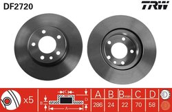 DISC FRANA TRW DF2720 - Compatibil cu OPEL, VAUXHALL