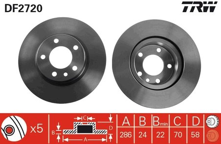Disc frana TRW DF2720