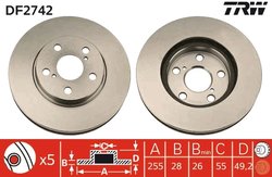 DISC FRANA TRW DF2742 - Compatibil cu TOYOTA