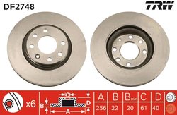 DISC FRANA TRW DF2748 - Compatibil cu VOLVO