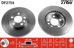 DISC FRANA TRW DF2754 - Compatibil cu CITROEN, FIAT, PEUGEOT