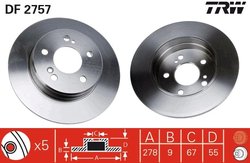 DISC FRANA TRW DF2757 - Compatibil cu CHRYSLER, MERCEDES-BENZ