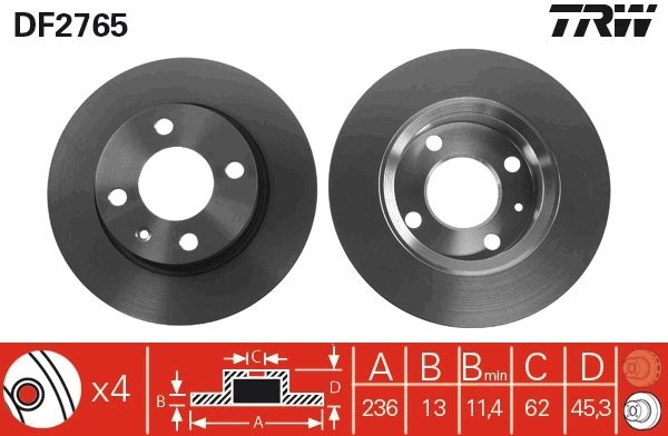 Disc frana TRW DF2765