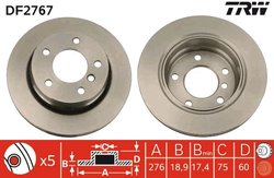 DISC FRANA TRW DF2767 - Compatibil cu BMW