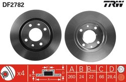 DISC FRANA TRW DF2782 - Compatibil cu PEUGEOT