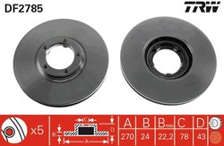 DISC FRANA TRW DF2785 - Compatibil cu FORD, FORD AUSTRALIA