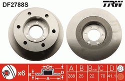 DISC FRANA TRW DF2788S - Compatibil cu IVECO