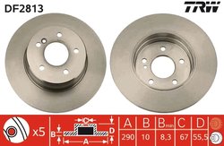 DISC FRANA TRW DF2813 - Compatibil cu MERCEDES-BENZ